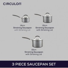 Circulon ScratchDefense A1 Series Saucepan Set 3pc