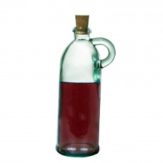 Green House Bottle With Handle and Cork Stopper in 100% Recycled Glass 550ml