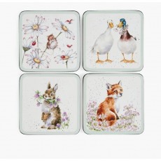 Wrendale Square Coaster Set of 4 Wild Flower