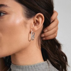 Pilgrim Connect Recycked Crystal Earrings Silver-Plated