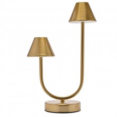Hestia Bronze USB LED Touch Double Lamp