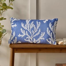 Catherine Lansfield Coral Leaf Cushion Blue