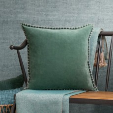Stitch Embroidered Cushion Seafoam 50 x 50