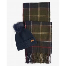Barbour Dover Beanie & Hailes scarf Gift Set