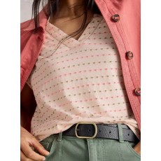 White Stuff Embroidered Stripe Tee