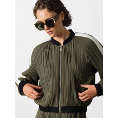 French Connection Niri Plisse Bomber Jacket