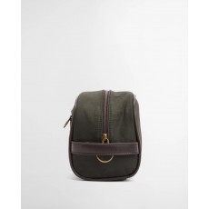 Barbour Wax Washbag Olive/beacon