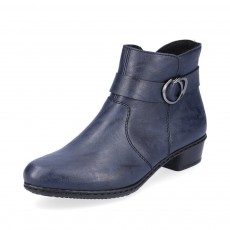 Rieker Gurgaon Velour Lined Blue Ankle Boot