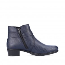 Rieker Gurgaon Velour Lined Blue Ankle Boot