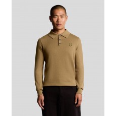 Lyle & Scott Cotton Merino Long Sleeve Knitted Polo