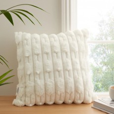 Bianca Carved Faux Fur Filled Cushion 50x50cm