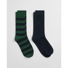 Gant Barstripe And Solid Socks 2-Pack