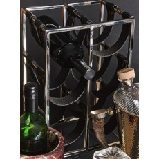 Mixology Six Bottle Sling Wine Rack In Silver Finish