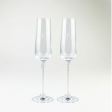 2 Champagne Glasses-Love Heart