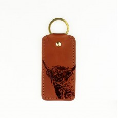 Leather Keyring Highland-Cow