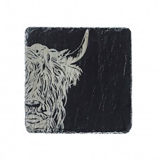 Single Slate Coaster-Highland Cow