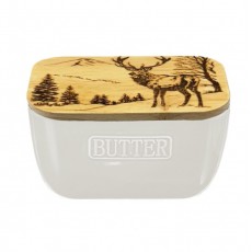 Just Slate White Butter Dish Scenic Stag