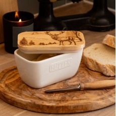 Just Slate White Butter Dish Scenic Stag