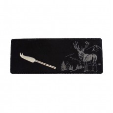 Single Mini Slate Cheese Board & Knife Set-Scenic Stag