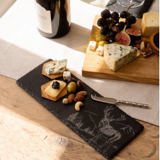 Single Mini Slate Cheese Board & Knife Set-Scenic Stag