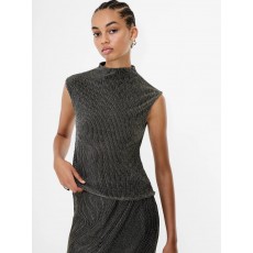 Fremch Connection Tamy Lurex Plisse Sleeveless Top Fremch Connection Tamy Lurex Plisse Sleeveless Top