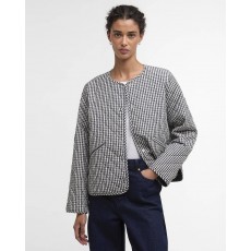 Barbour Cashel Check Collarless Quilted Jacket