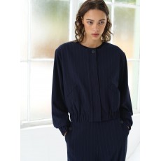French Connection Alia Pinstripe Bomber Jacket