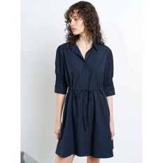 French Connection Cambria Cotton Cinchd Waist Dress