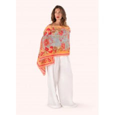 Paisley Poppies Cotton Scarf