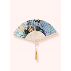 Spring Flora Polyester Satin/Bamboo Hand Fan