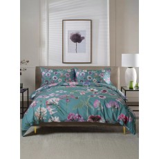 Botanical Flower Green Duvet Set