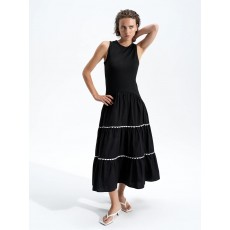 French Connection Kaylie Jia Mix Ric Rac Midi Dress