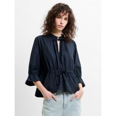 French Connection Era Poplin Ruffle Collar Top