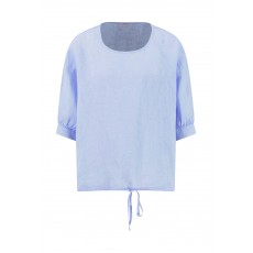 Fynch Hatton Ruffel Bind Linen Chambray Blouse