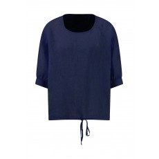 Fynch Hatton Ruffel Bind Linen Chambray Blouse