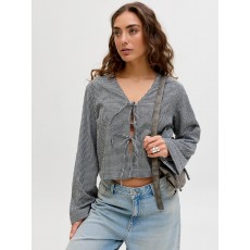 JJXX Zoe Seersucker LS Tie Shirt