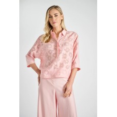 Marie Mero Polo shirt with transparent flowers