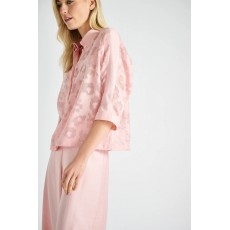 Marie Mero Polo shirt with transparent flowers