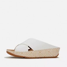 FitFlop Lulu Lux Graphic Weave Leather Cross Slides