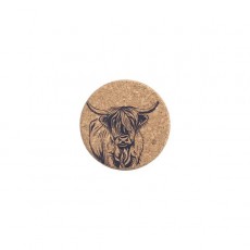 Single Cork Coaster Highland Cow