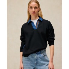 White Stuff Denim Mix Rugby Top