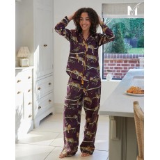 Cyberjammies Wild Slumber Plum Leopard L/Slv Wide Leg Pyjamas Cyberjammies Wild Slumber Plum Leopard L/Slv Wide Leg Pyjamas