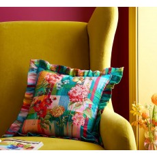 Wanderweave Ikat Check Filled Cushion 43x43 Bright Wanderweave Ikat Check Filled Cushion 43x43 Bright