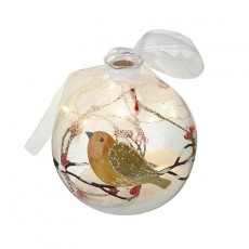 LED Glass Robin Bauble LED Glass Robin Bauble