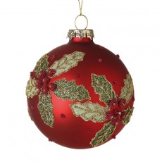 Red Bauble w/Flowers Red Bauble w/Flowers