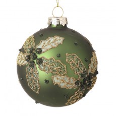 Green Bauble w/Flowers Green Bauble w/Flowers