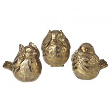 Gold Hear/Speak/See No Evil Birds Gold Hear/Speak/See No Evil Birds