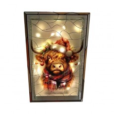 LED Highland Cow Stained Glass LED Highland Cow Stained Glass