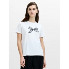 French Connection Mesh Bow Cotton T-Shirt French Connection Mesh Bow Cotton T-Shirt