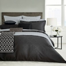 Bedeck Peacock Blue Hotel Collection Petra Bedding Graphite